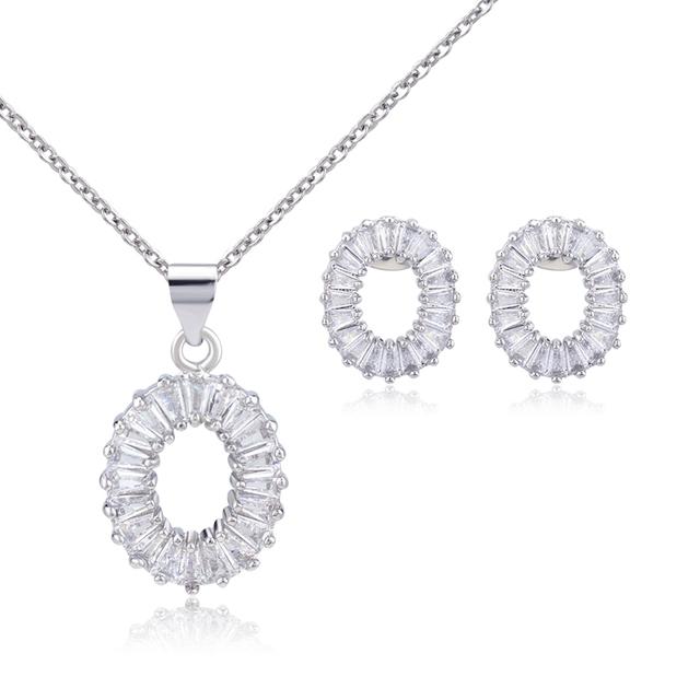 Schmuck Frauen Halskette Ohrringe Set Luxus Qualität Luxe Zubehör Feine Zirkonia Champagner Mode Jewelri Cubic Hohe Großhandel