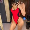 Sexy Splicing V Neck Cross Back Women Swimwear One Piece Swimsuit Female High Leg Cut Monokini Bather Bathing Suit Swim