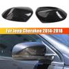 For Jeep Cherokee 2014-2018 Compass 2017- ABS Car Rearview Side Mirror Cover Wing Cap Exterior Door Trim Adhesive Sticker