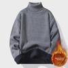 Unisex grenzüberschreitender Herbst/Winter Rollkragen-Fleece-Pullover - Einfarbige Strick-Basisschicht