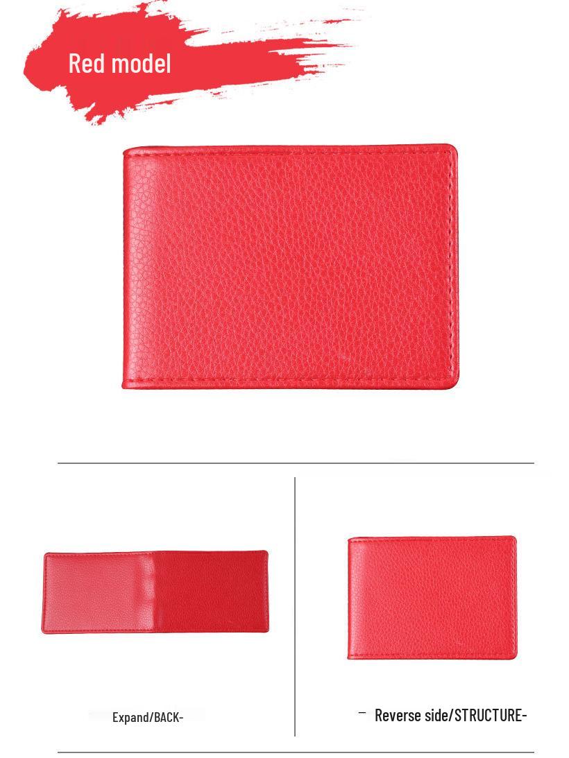 

Однотонная кожаная обложка для водительского удостоверения и документов на транспортное средство 7.8cm x 10.5cm ярко-красный