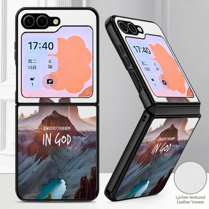 Mountain Landscape Case For Samsung Galaxy Z Fold 8 Ultra 7 6 5 Fold8 Fold7 Fold6 Luxury Leather Skin Hard Folding Phone Cover