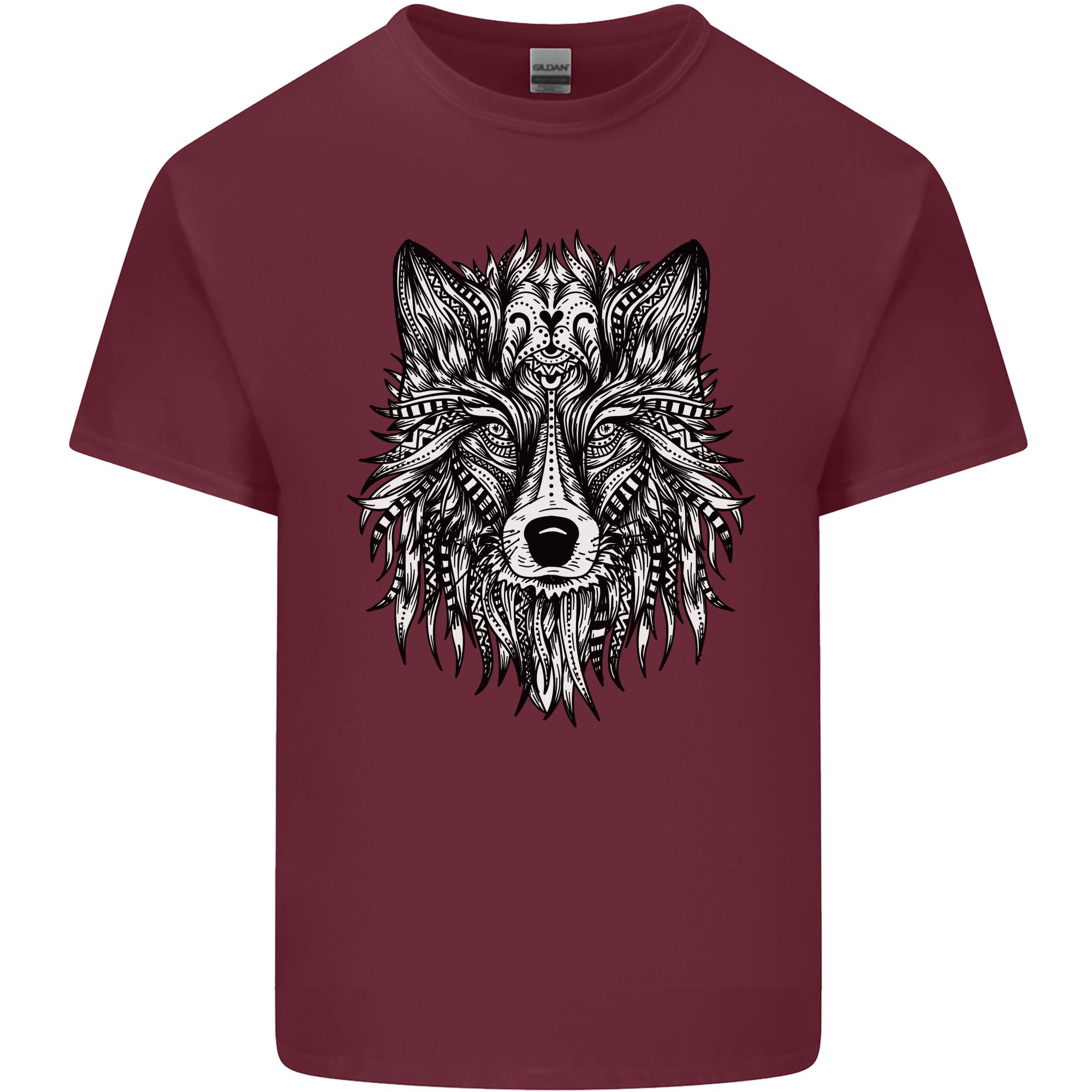 Unisexdala Tribal Wolf Tattoo Unisexs Light Cotton TShirt S