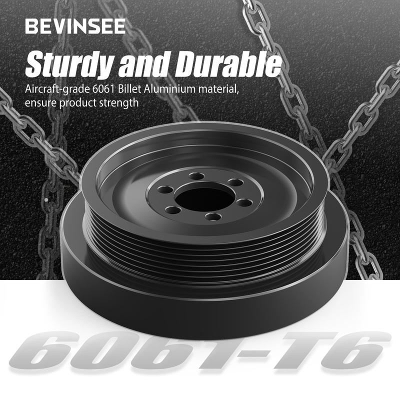 Lightweight Aluminum Crank Pulley for BMW N54 E90 E91 E92 E93 335i E82 E87 135i 1M, Replace 11227558083,only for Automatic Trans