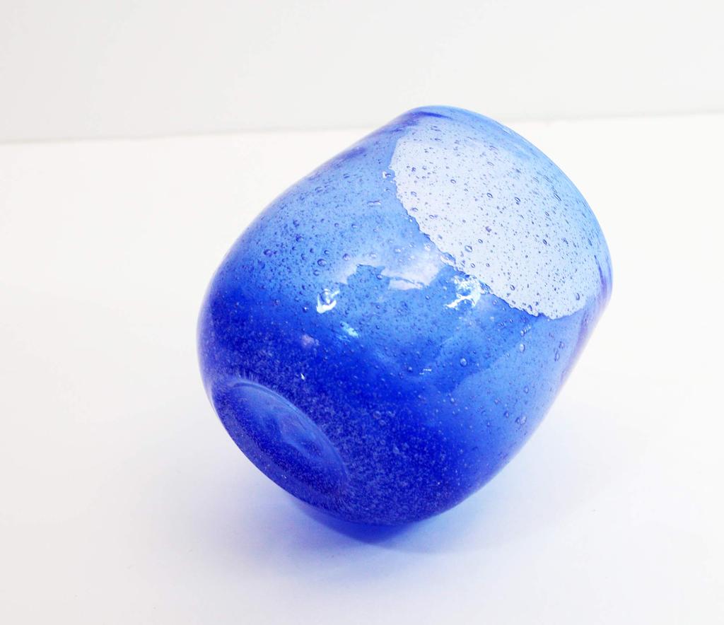 Minton Castle Enterprise New Instagrammable Tropical Style Bubbly Glass Blue Set of 6 [Commercial Set] (Large)