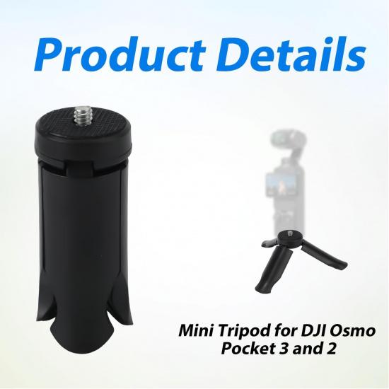 BOXOB Mini Tripod for DJI Osmo Pocket 3 & 2, Portable Camera Tripod Stand, Black, ABS Material