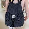 Lightweight Nylon Plaid Backpack, New Large-capacity Lazy Style Versatile Drawstring Tote Bag