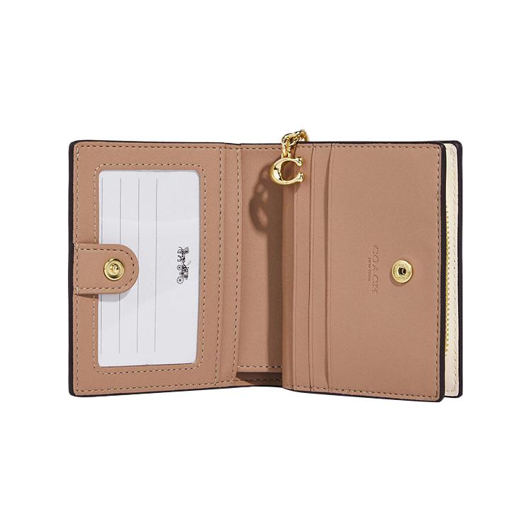 New COACH Snap Wallet Artificial Leather Card Holder, Wallet Regular Women's Chalk White C9913-IMCAH