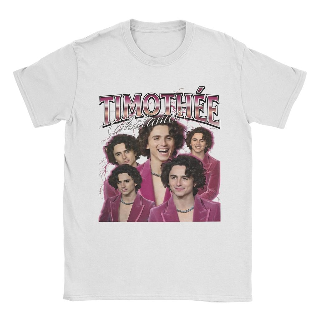 Timothee Chalamet American Actor Cotton TShirt For Mens Summer Classic TShirts ONeck Hippie Tees Oversized Pattern Clothes
