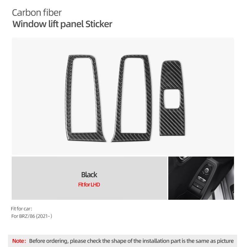 For Subaru BRZ/Toyota GR86 2025- Carbon Fiber Window Lifter Button Panel Trim Sticker Decoration Car Interior Tuning Accessories