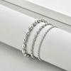 Stackable Dainty Small Beads Chain Bracelet Silver Color Layered Wristband for Men And Women Jewelry