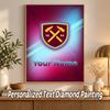 West Ham United FC Custom Name Text 5D Diamond Painting Kit DIY Full Drill Diamond Art Decoration