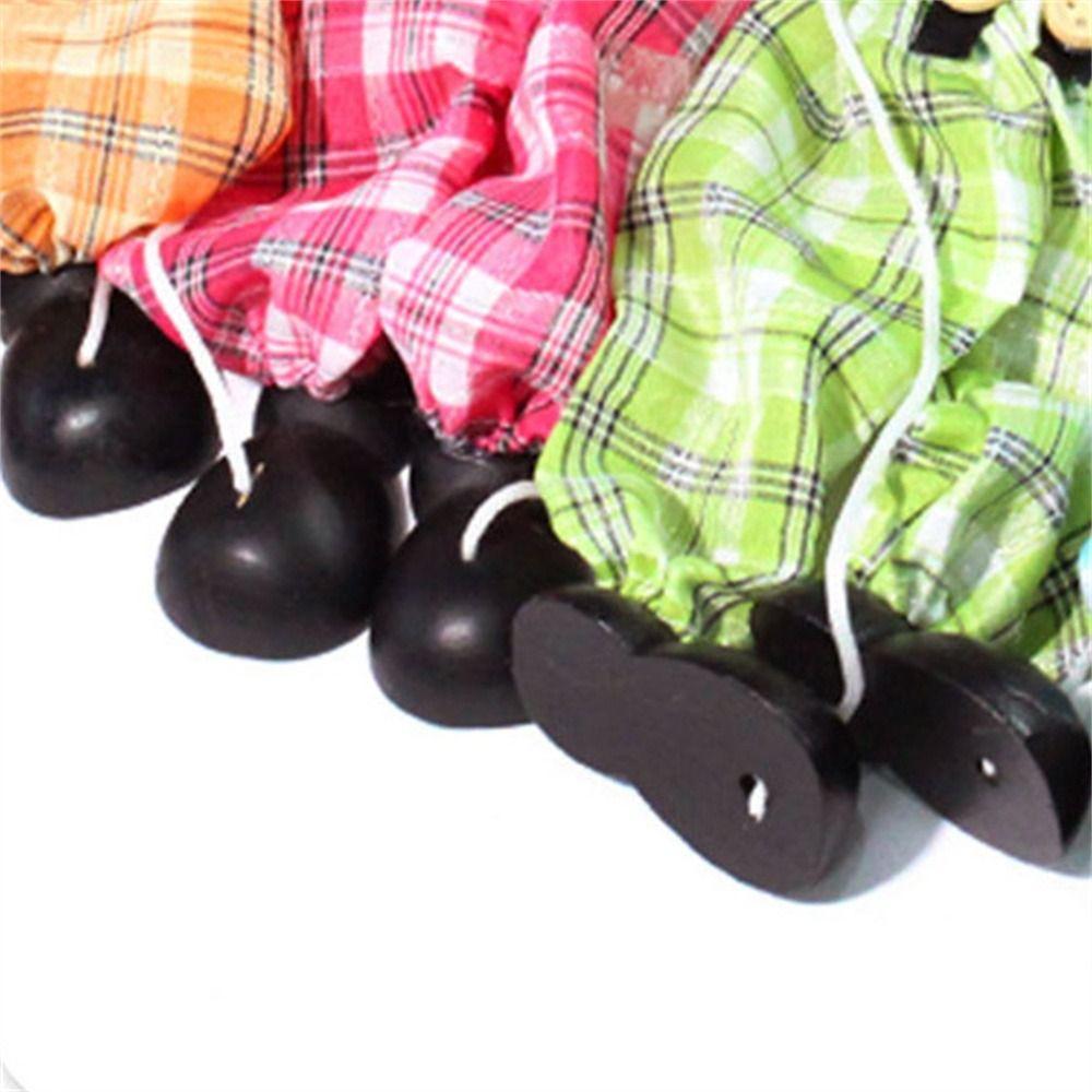 Colorful Joint Activity Kids Toy Wooden Pull String Puppet Handcraft Toy Puppet Puppet Clown