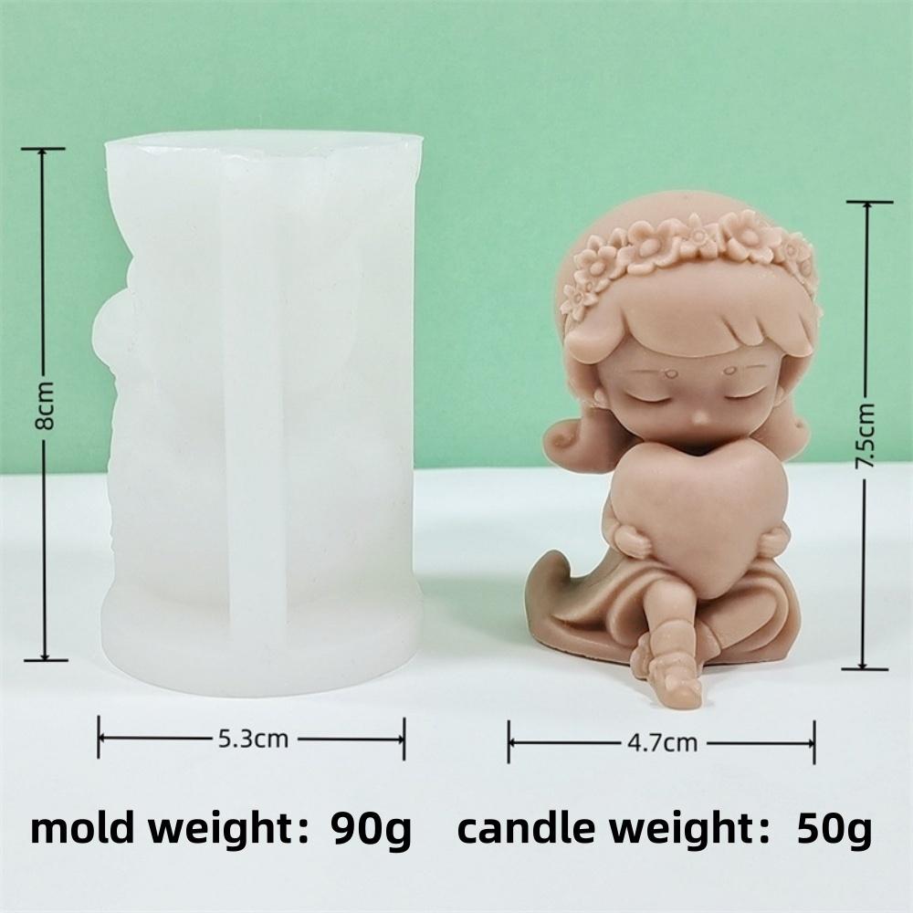 3D Flower Picking Girl Candle Silicone Mold DIY Wishes Wings Girl Candle Gypsum Soap Resin Mold Chocolate Cake Baking Tool Gift