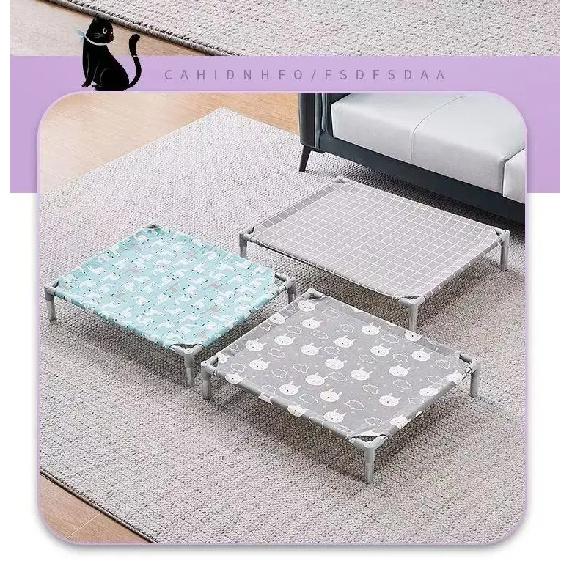 Elevated Pet Cot Stainless Steel Frame - All Season Military Dog Bed Removable Washable Off Ground for Small Pets