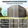 9 X 6FT Outdoor Garden Roofed Metal Storage Shed Tool Box with Foundation Ventilation & Doors Light, Grey