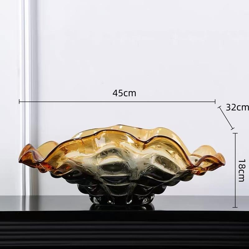 Shell Glass Tray Desktop Storage Container Fruit Plate Snack Bowl Folded Clam Shell Dessert Plate Kitchen Accessories Dishes