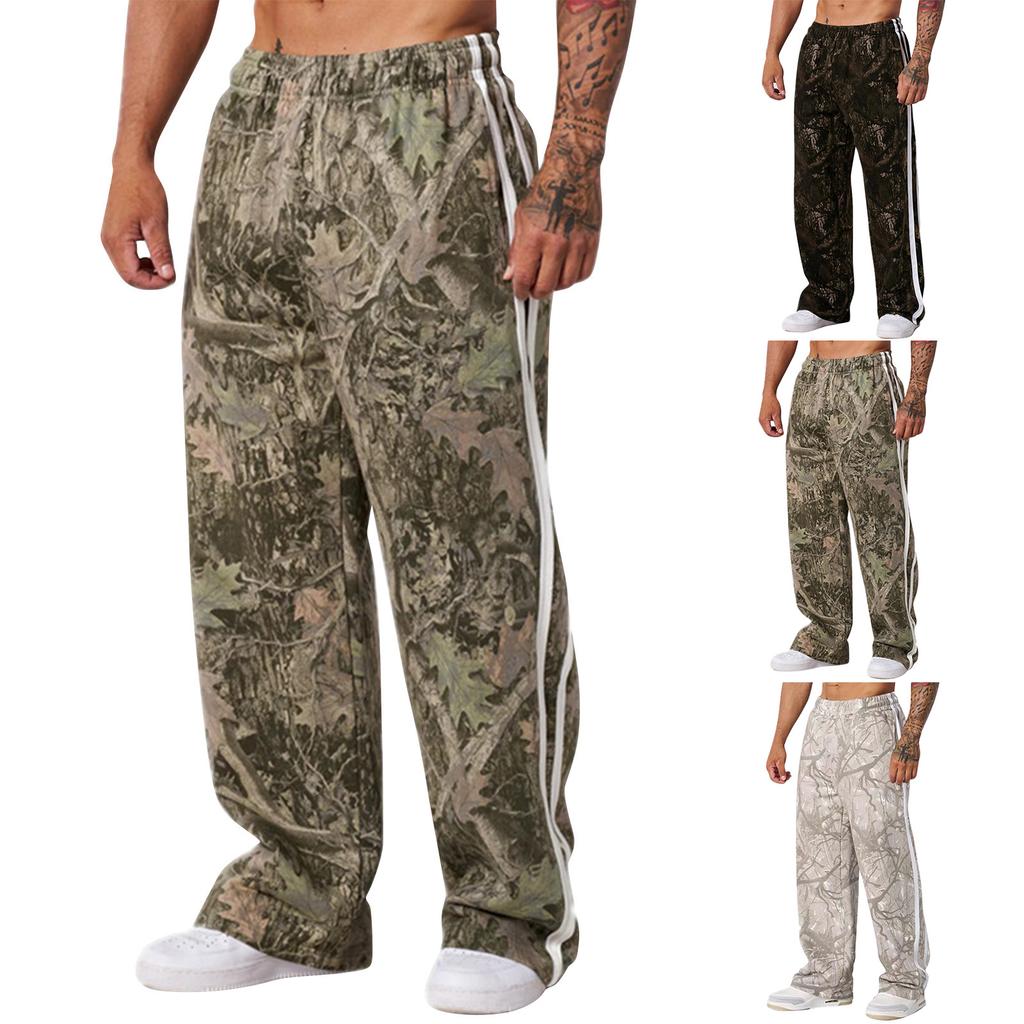 Men's Camouflage Loose Wide Leg Sweatpants Men's Casual Fashion Sweatpants