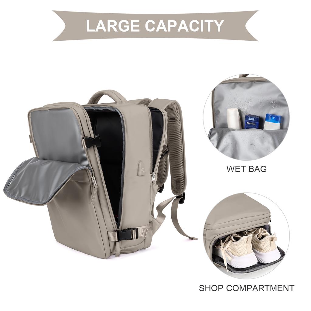 Travel Backpack for Men Women, 40L Flight Approved Carry On Hand Luggage, Anti-Theft Business Laptop Large Daypack Weekender Bag