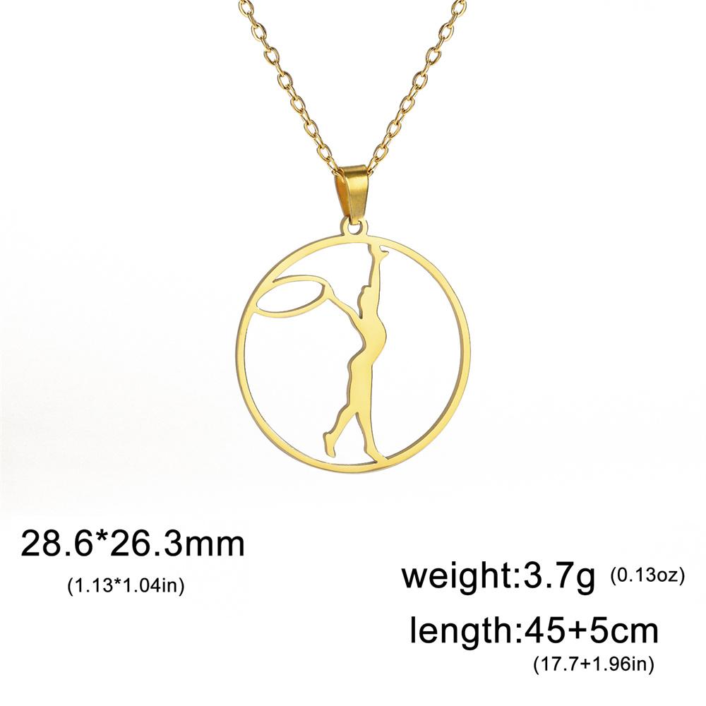 My Shape Artistic Gymnastics Pendant Necklaces Women Girl Dancer Sports Stainless Steel Basketball Player Chain Choker Jewelry