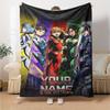 Name Custom Neon Genesis Print Flannel Blanket High Quality Warm Comfortable Cover for All Seasons Perfect for Gifts Home Decor