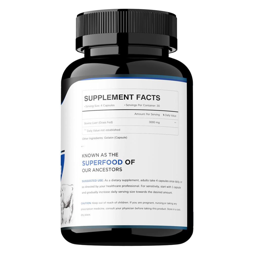 Integratore di Fegato di Manzo Buporui da Animali Allevati al Pascolo, Materia Prima di Fegato di Manzo Liofilizzato, Supporto Nutrizionale Naturale, Aumenta la Vitalità Corporea