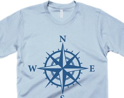 Compass Rose Graphic T-Shirt: Wanderer, Hiking Gift