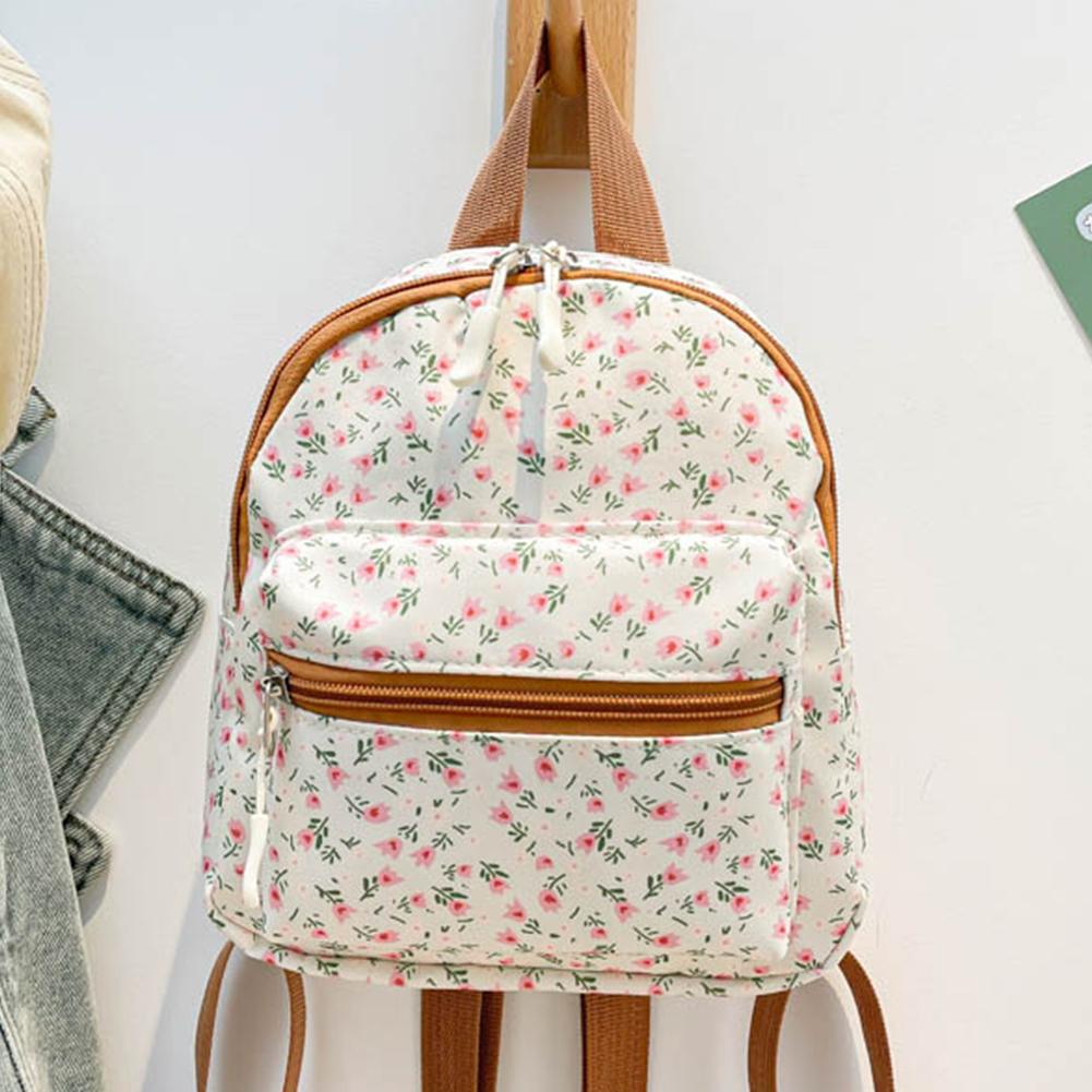 Floral Mini Backpack Cute Casual School Bookbag Travel Backpack for Teens Girls Women Students