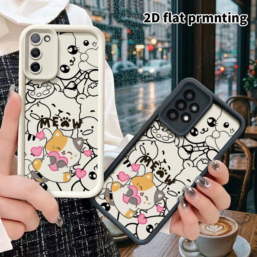 Phone Case: 2D flat, suitable for Samsung Galaxy A34 A35 M05 M06 S20 S22 S21 FE Plus 5G protective cases, featuring a cute heart-hugging three-flower