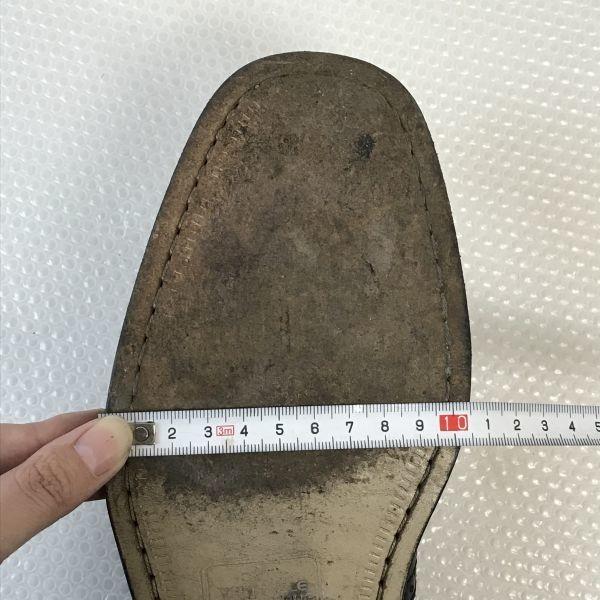 Made in France CLERGET Leather Goodyear Welt Full Brogue Wingtip 42 / 26.0-26.5cm / Black Dress Shoes(USED)