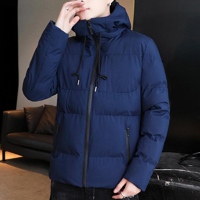 Men's Autumn and Winter Thickened Hooded Warm Down Jacket Short Top Coat Outdoor Windproof Jacket