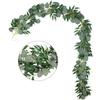 Artificial Eucalyptus Garland and Willow Vine Branches Leaf Garland String Door Green Garland Indoor and Outdoor