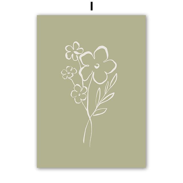 Retro Flowers Vase Leaves Gallery Anemone Wall Art Poster And Prints Plant Canvas Painting Wall Pictures For Living Room Decor