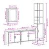 Bathroom Furniture Set with Shelf 4 Pcs Black Particleboard