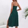 2025 Bohemian Dress Sexy Suspender Split Polka Dot Dress