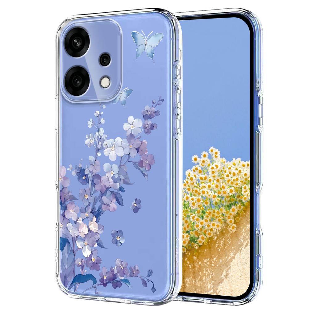 For Oppo Reno14 5G (Global)/Oppo Reno14 5G (China)/Oppo Reno14 F 5G Case Butterfly Floral Pattern Printing TPU Phone Back Cover