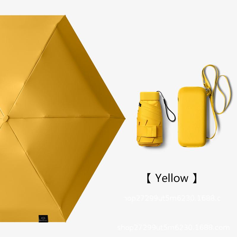 Flat Fold Mini Umbrella Women Pocket Summer Sun Umbrella for Women Small Cute Umbrellas for Girls with Storage Bag
