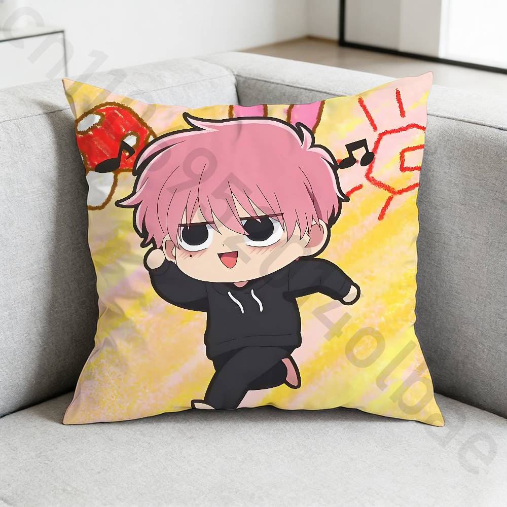 TTamon Kun Anime Pillow Case Antidustmite Pillowcase Invisible zipper silky short plush Sofa cushion cover 30x30cm