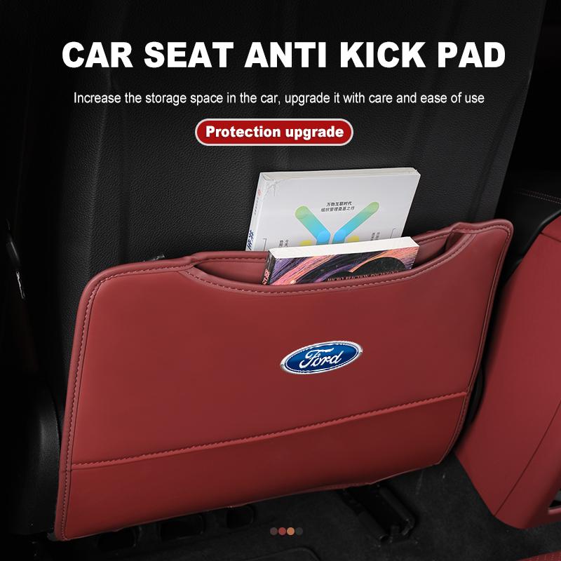 For Ford Leather Anti Kick Pad Car Seat Back Protector Cover Cushion Fiesta Ranger Mondeo Escape Ecosport Fusion Explorer