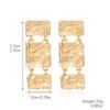 Vintage Gold Color Square Drop Earrings for Women Exaggerated Metal Irregular Geometric Personality Earrings Party Jewelry Gifts