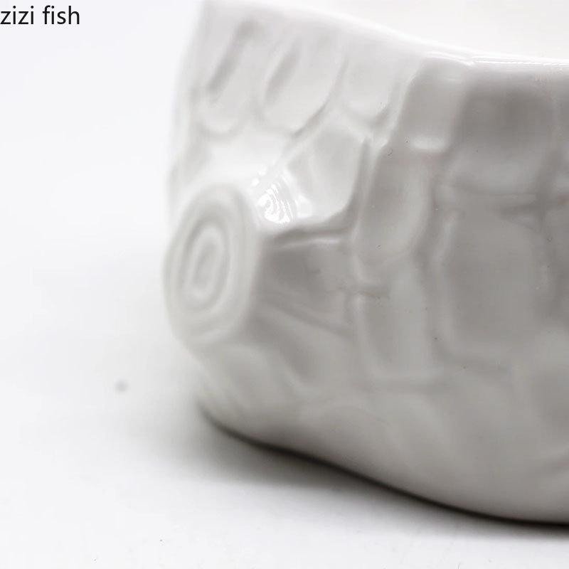 Ceramic Dinner Plate Restaurant Creative Stump Shaped Dessert Plate Sushi Plate Snack Plates Household Solid Color Tableware