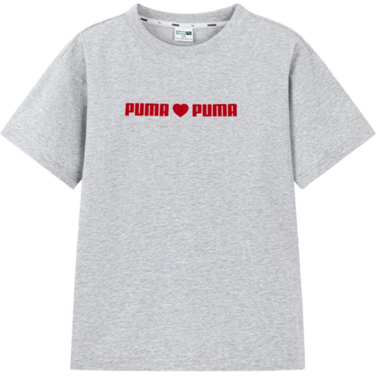 PUMA Sportstyle T Shirt Light Heather Gray Kids 353225117207-00101 110