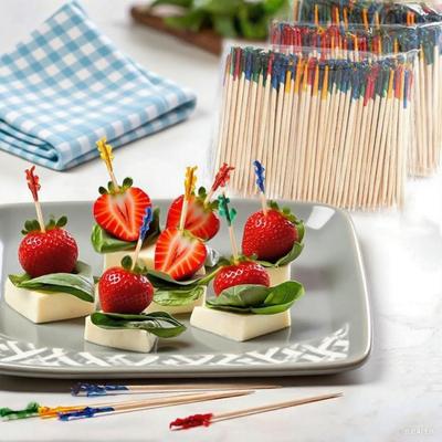 Bamboo Toothpicks for Appetizers Party Toothpicks Drinks Fruit Sandwiches for Cocktail Natural Splinter-Free Charcuterie Board Accessories