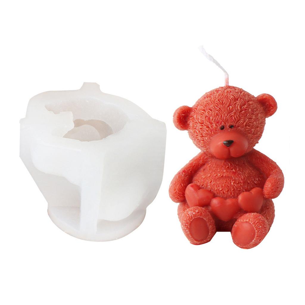 3D Bear Silicone Mould for Creative Candle Making Flexible and Easy To Clean Decoration for Craft and Decorations