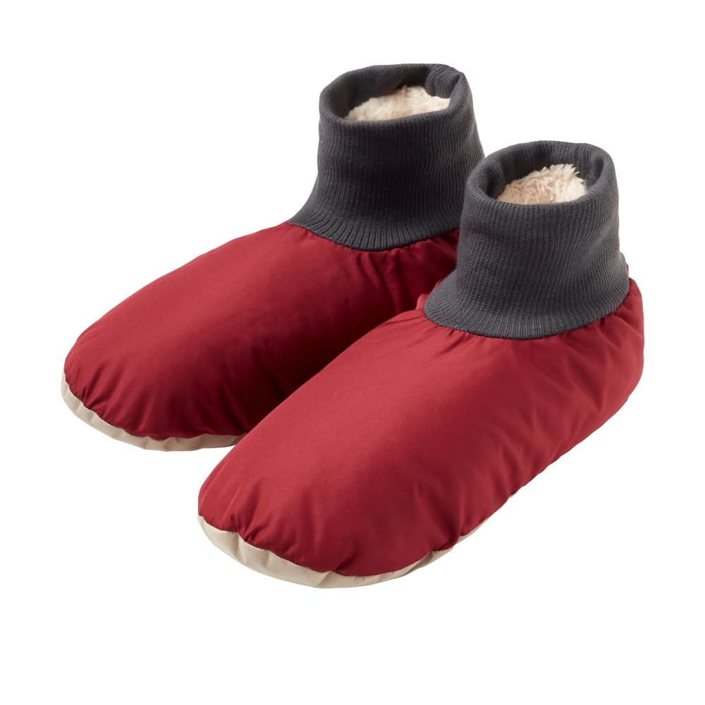 Gunze Bound Heater Plus Ribbed Room New Burgundy UCHI-COLLE Boot-Type Shoes, Women's,