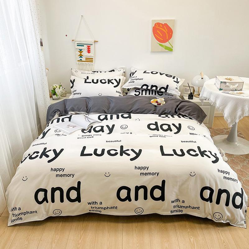Thickened Brushed Four-piece Bed Sheet and Quilt Cover Three-piece Set Four-season Autumn and Winter Bedding Duvet Cover