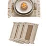 4/6pcs Boho Placemats Fall Place Mats Macrame Table Decor Rustic Linen for Table Dining Wedding Table Decor