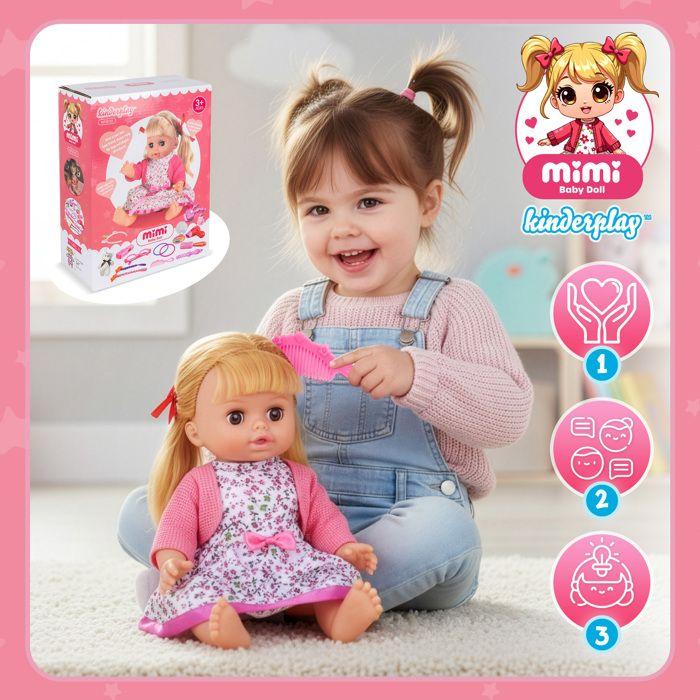 Poupée bébé MiMi KP2010 Kinderplay avec set de coiffure, sons et yeux dormeurs (30 cm)