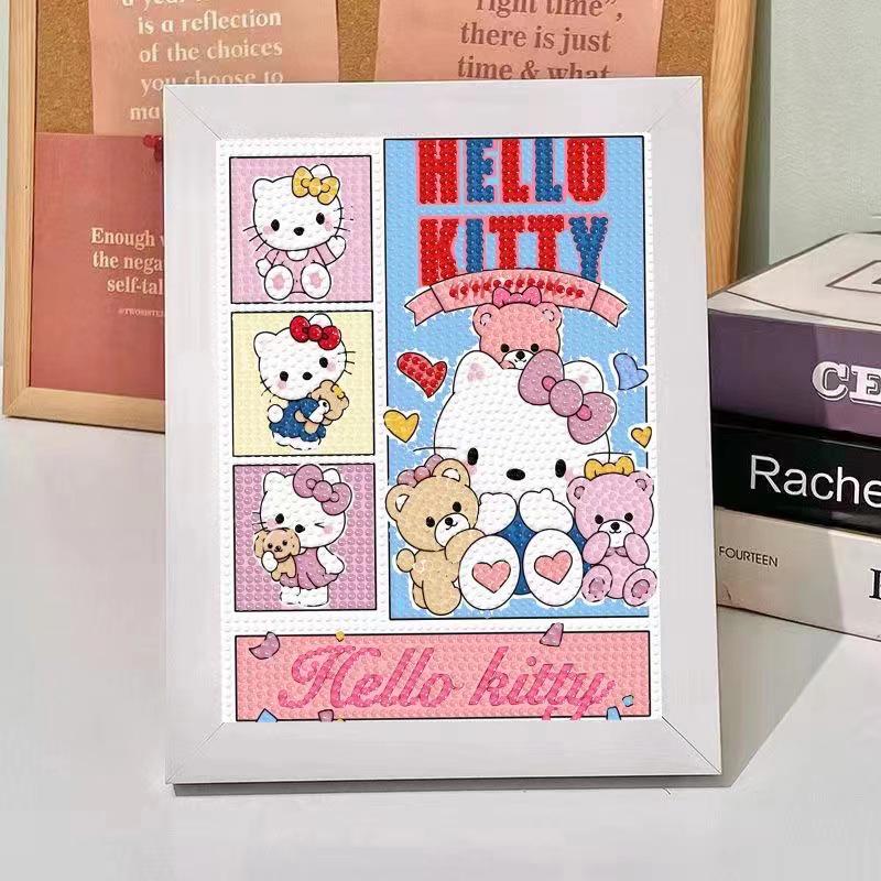 Kuromi Cartoon Diamond Painting Kit: Peace & Joy DIY Gift for Students and Kids.