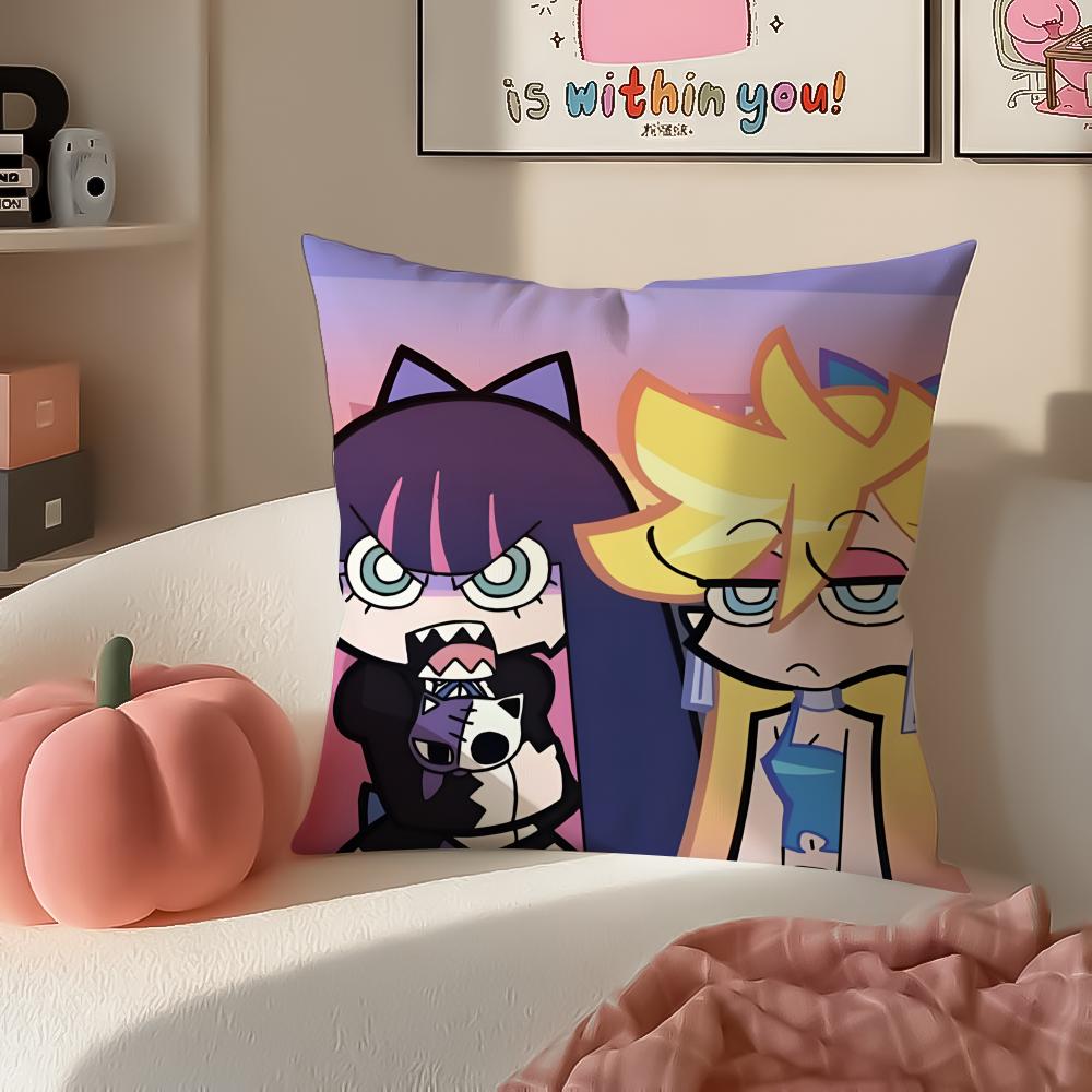 Japanese Anime PPanty Stocking with Garterbelt Cushion Cover Pillowcase Short Plush Invisible Zipper Room Sofa Cushion Cover